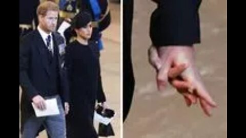 Meghan Markle and Prince Harry hold hands as they leave Queen lying in state