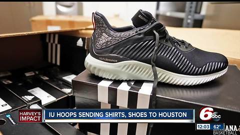 IU basketball sending shoes, clothes to Houston