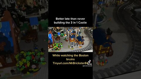 Building the #lego 3 in 1 #legocastle and promo #pirateship ride then placing it in our #legocity