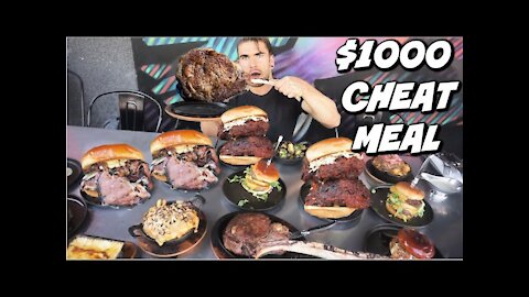 MASSIVE STEAK AND BURGER CHEAT MEAL (30,000 Calories)! Tomahawk Steak | Filet Mignon | Big Macs | LA