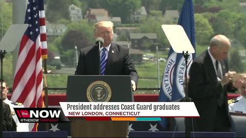 Trump delivers commencement address at Coast Guard Academy