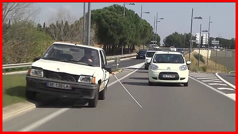 Blind driving a car, very funny