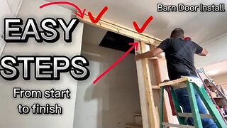 DIY Barn Door Project/Wall Build*Full Video* Must Watch to the End #DIY #drywall #howto