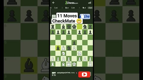 11 Moves😁 #chess #chesscom #chessgame #chessmaster #chesstricks #chessopenings #chesstactics