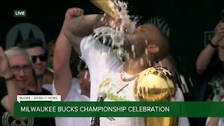 PJ Tucker is chugging champagne like it's water