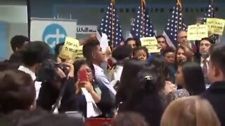 Latinos scream at Pelosi that she deports immigrants