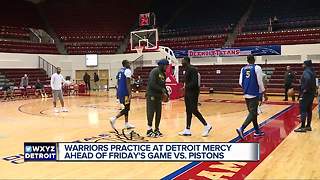 Golden State Warriors practice at Detroit Mercy