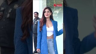 Karishma Sharma's Breathtaking Blue Outfit at T Series Office!
