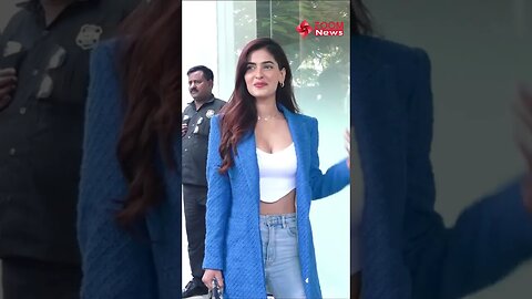 Karishma Sharma's Breathtaking Blue Outfit at T Series Office!