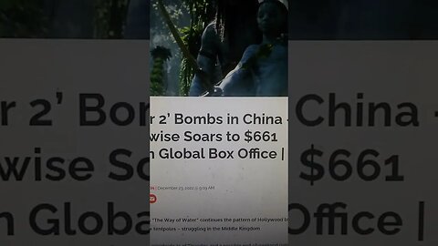 Avatar 2 Bombs in China - Disney's Commie Allies Fails Them