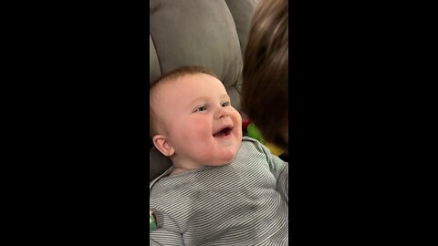 Adorable baby giggles 👶