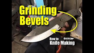 How to make a knife, Grinding The Bevels by Berg Knife Making