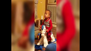 Funny Baby Rocks himself to Sleep