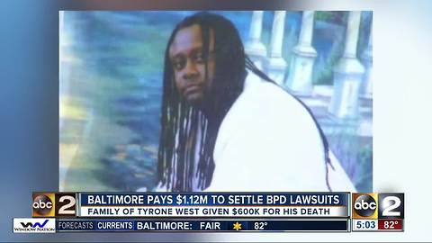 Baltimore pays $1.12M to settle police lawsuits