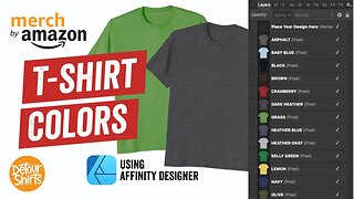 Preview Merch by Amazon T-Shirt Colors in Affinity Designer | FREE Resources for Print on Demand