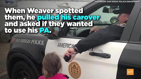 Police officer lets kids use PA system to say goodbye to departing Navy dad | Hot Topics