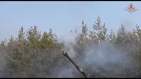 MoD Russia: Msta-S self-propelled howitzers destroy camouflaged AFU positions.