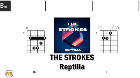 THE STROKES Reptilia - Guitar Chords & Lyrics HD