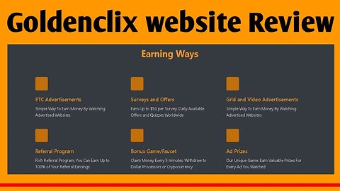 Review: goldenclix part 1/2 || ways to earn money || face problems while earning? easy to earn?