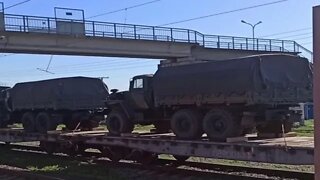 Russian railways full of Military Equipment and Russian troops in Evdakovo