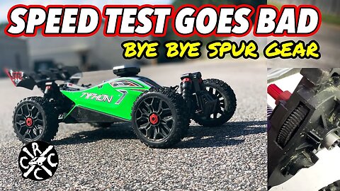 Brushless Converted ARRMA Mega 4x4 Speed Test With 19t Pinion Ends With Wrecked Spur Gear