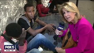 NYC Migrant Crisis Reaching A Breaking Point-No Room At The Roosevelt Hotel Migrants sleep On Street