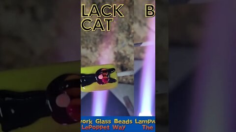 Lampwork Glass Beads: Black Cat