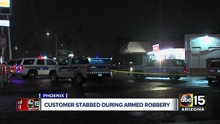 Woman in custody after stabbing customer during robbery attempt at Phoenix Circle K