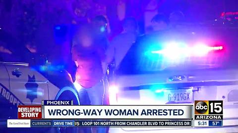 Wrong-way driver taken into custody in Phoenix