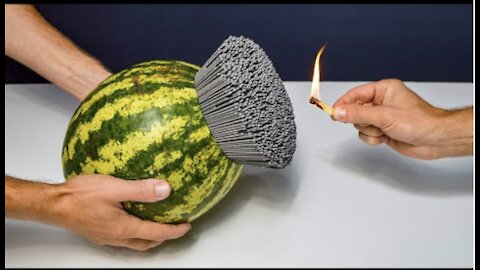 Shockwave Experiment: 5000 Sparklers vs Watermelon