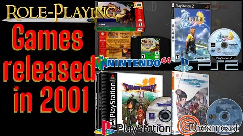 Year 2001 released RPGs for Nintendo 64, Sega Dreamcast, Sony PlayStation 1 and 2