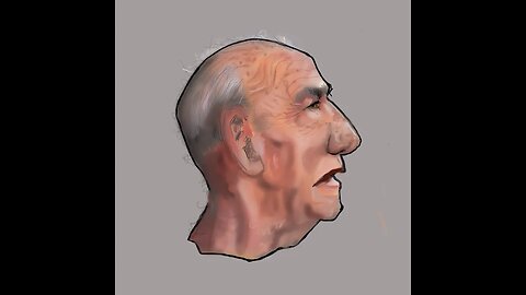 Old man portrait in Procreate.