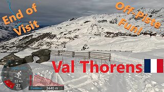 [4K] Skiing Val Thorens Les3Vallées, End of Day Off-Piste Fun - End of Visit, France, GoPro HERO11