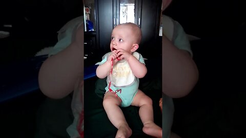 Cute Baby Boy Eating Sweet Rock Candy Dummy