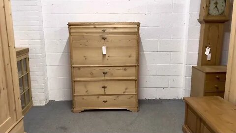 Stunning Large Antique Pine Secretaire With Drop Down writing Slope (V7107F) @PinefindersCoUk