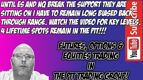 Until The ES & NQ Break Support I Remain Long Biased Through Range - Premarket Trade Plan - The Pit