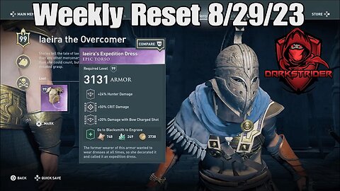 Assassin's Creed Odyssey- Weekly Reset 8/29/23