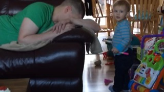 A Toddler Wants Her Father To Change Her Diaper