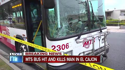 Man hit by bus in El Cajon dies