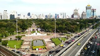 Tranquil view of Rama 4 and Lumpini Park, Dec 2022 Bangkok Thailand