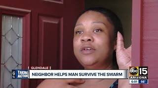 Woman comes to aid of neighbor stung by bees in Glendale