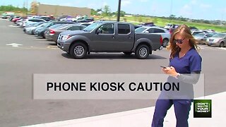 Cell Phone Kiosk Caution