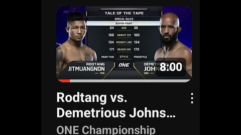 RODTANG VS DJ / ONE CHAMPIONSHIP