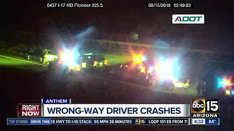 Wrong-way driver involved in crash on I-17