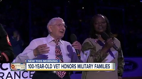 100-year-old World War II veteran honors local military families during Tampa Bay Lightning game