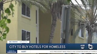 City set to buy hotels for homeless