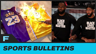 Laker Fan PISSED At Players Kneeling Burned His AD & Lebron Jerseys