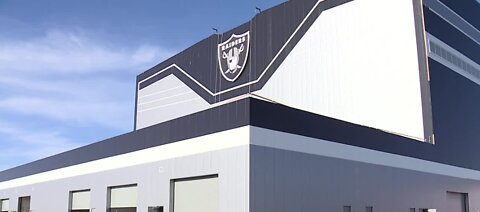 Las Vegas Raiders logo goes up on practice facility