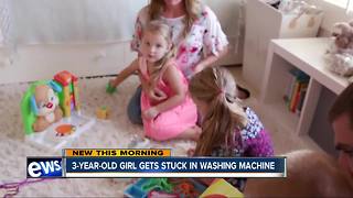 Child gets stuck in washing machine