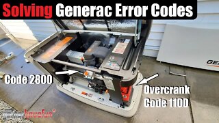 Solving Generac Generator Trouble Codes 1100 & 2800 | AnthonyJ350